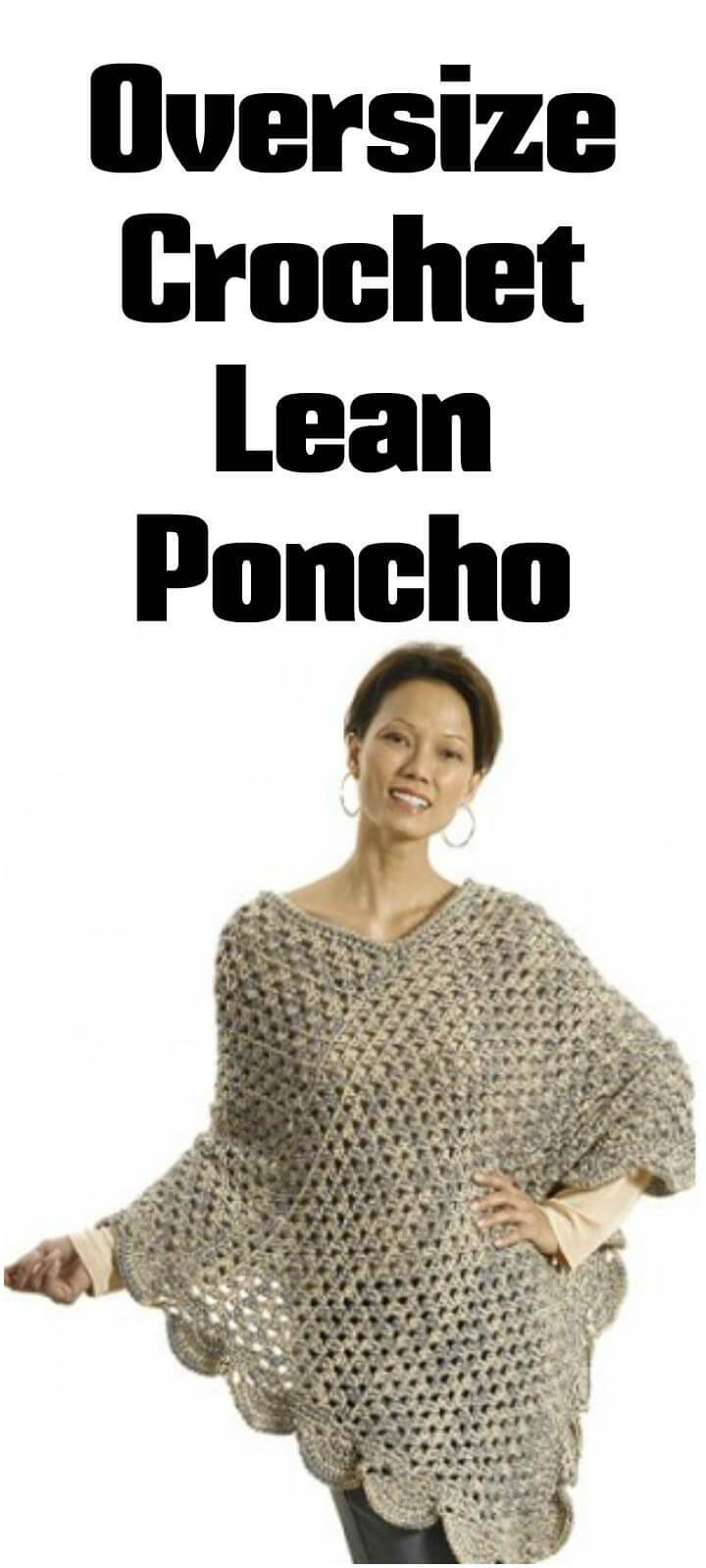 oversize crochet lean poncho